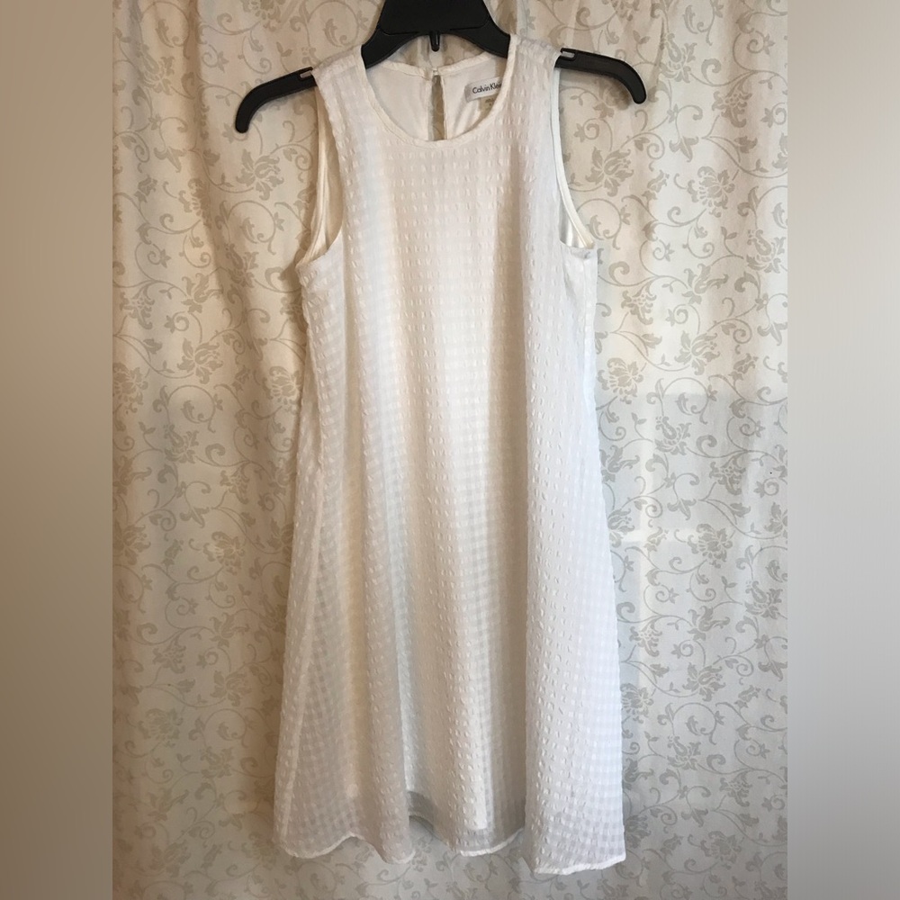 Calvin Klein White Sleeveless Dress Size 2